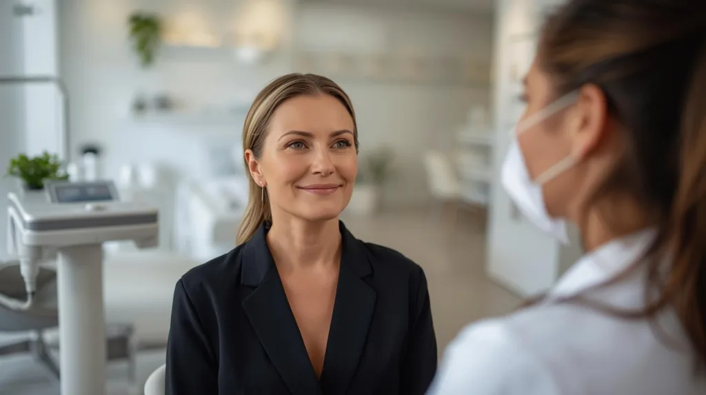 a woman getting a botox consultation in greenville sc